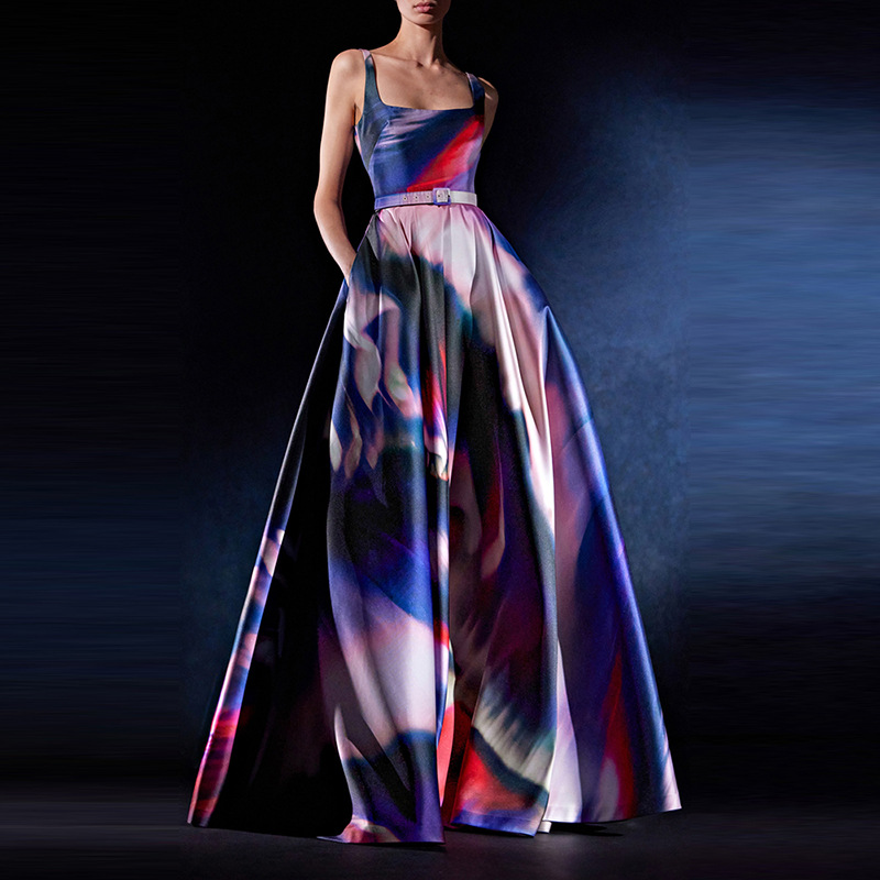 Sleeveless Vest Colorful Printed Maxi Dress