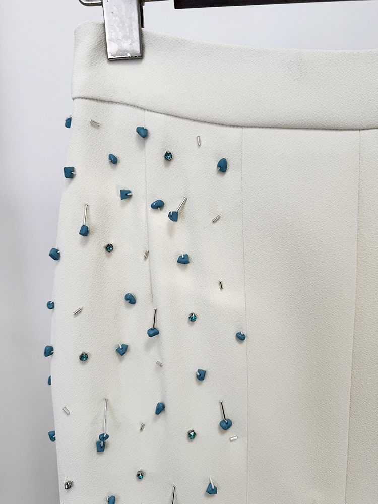 Heavy Industry Beads Vest Top Split Skirt Two Piece Sets - Image 10