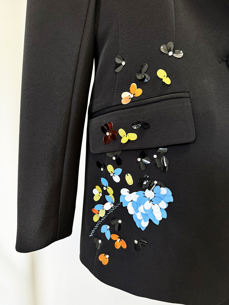 Star Color Sequ One Button Work Pant Suit Two Pieces Set - Image 6