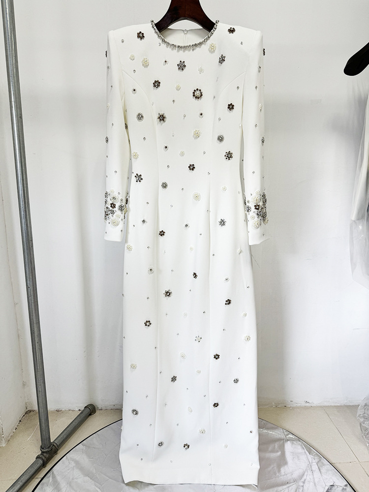 Heavy Industry Beads Diamond Embedded Slim Maxi Dress Formal Dress - Image 5