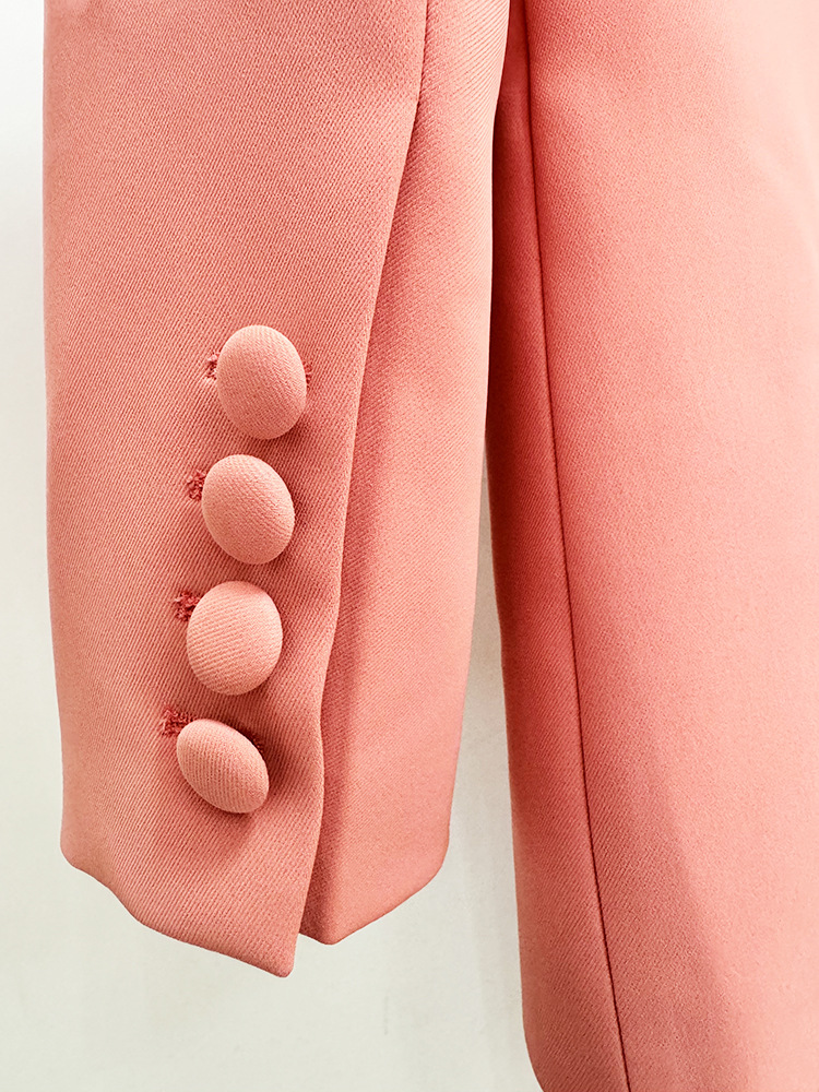 Spring Embroidery Hollow Out Cutout out Heavy Embroidery Blazer Straight Leg Trousers Set - Image 10