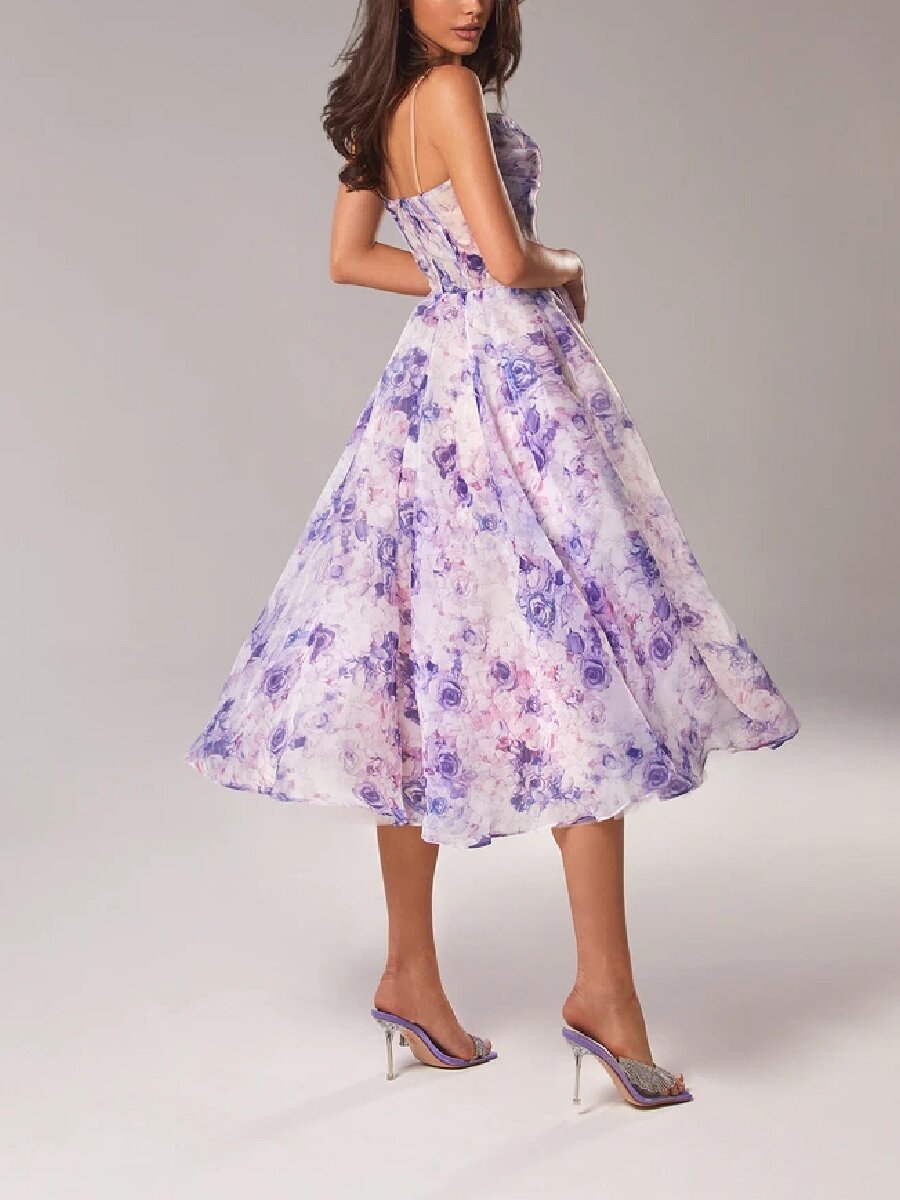 Tube Top Sleeveless Printed Large Swing Dress - Image 3