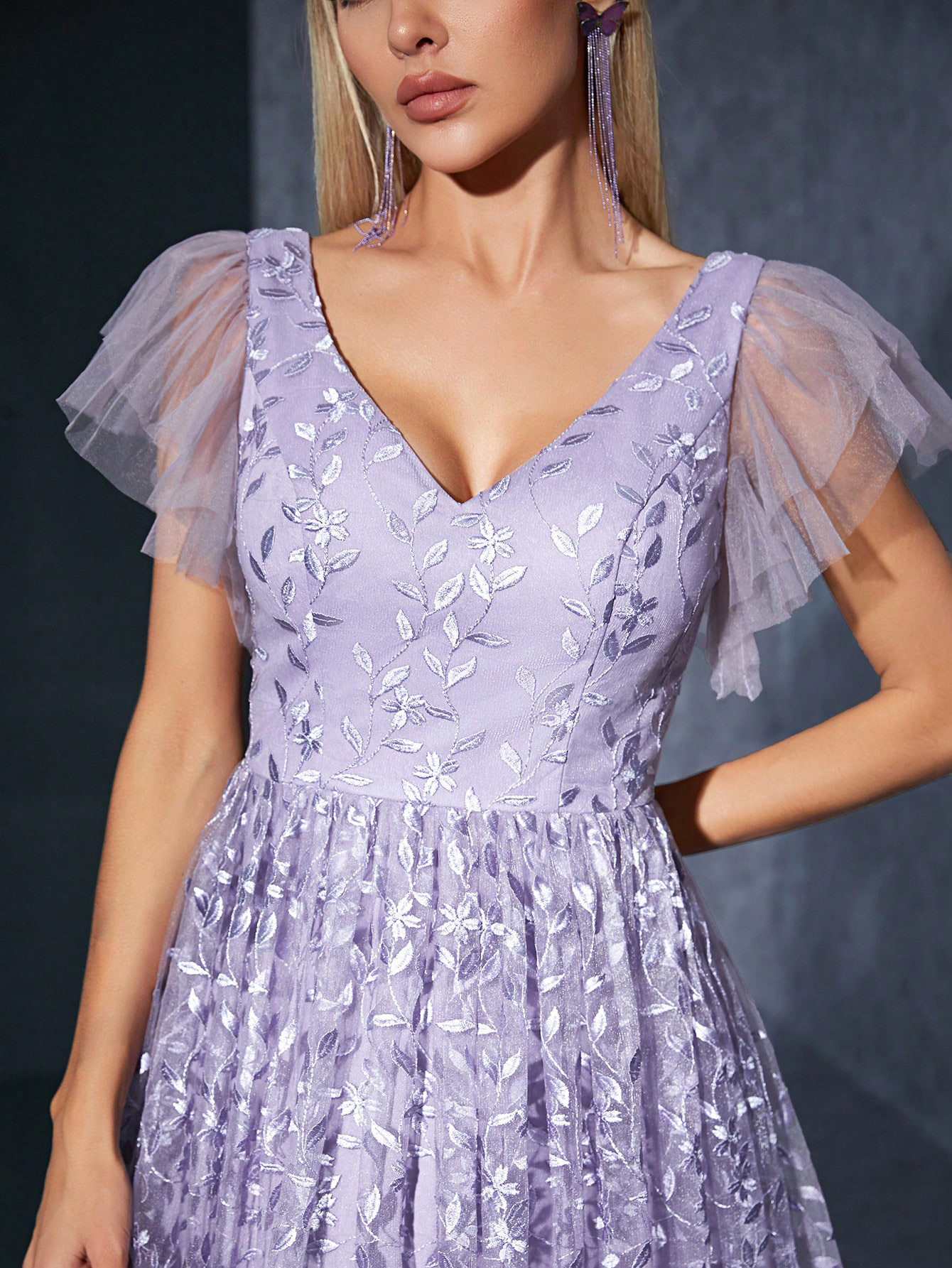 Embroidered Large Skirt Dress Photo Taking Ball Niche Evening Dress - Image 4