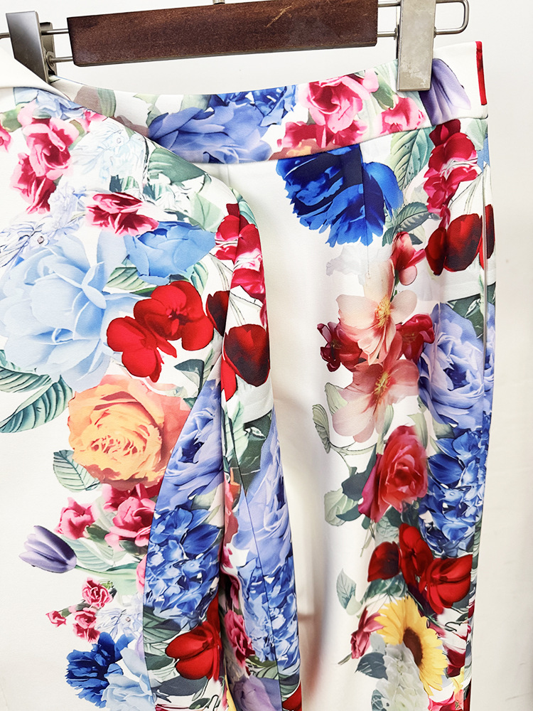 Women Printing Floral Blazer Two Piece Set - Image 7