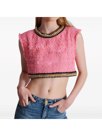 Star Heavy Industry Chain Decoration Ultra Short Sleeveless Vest Top