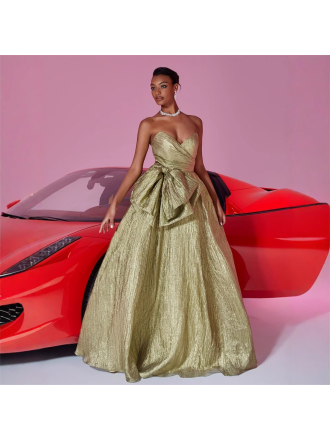 Tube Top Big Bow Slim Fit Evening Elegant Luxury Host Bridesmaid Dress