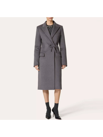 Autumn Winter Star Slim Fit Bow Long Woolen Cashmere Coat Woolen Coat