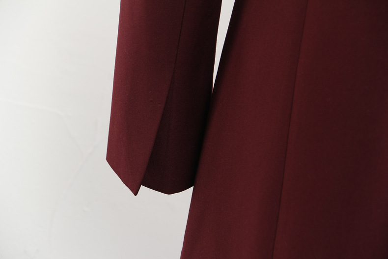 Irregular Asymmetric Stitching Faux Two Piece Hooded Mid Length Blazer Top - Image 10