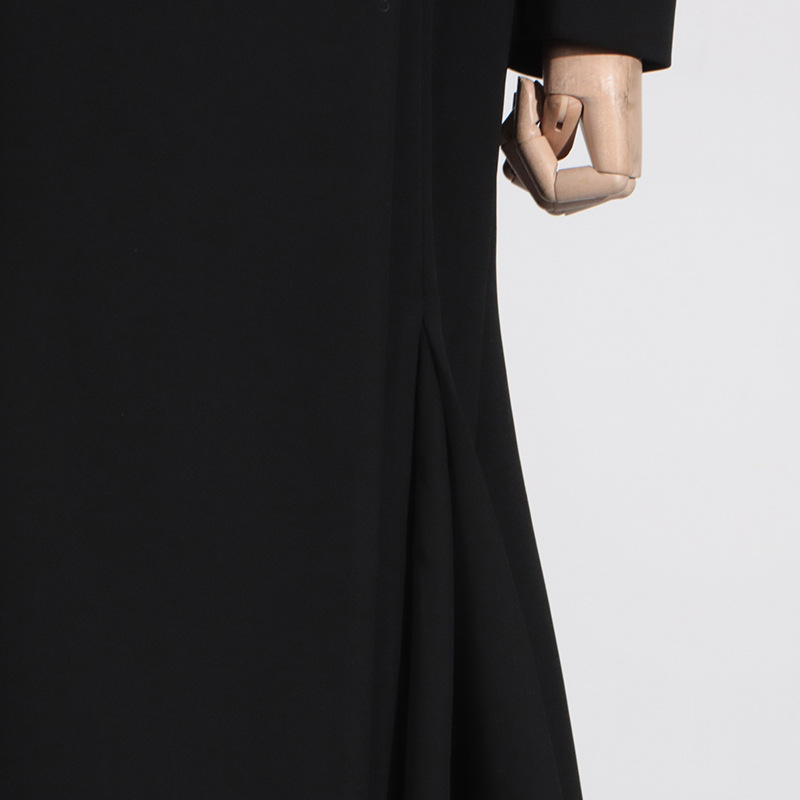 Polo Collar Waist Seal Tight Waist Heavy Work Long Sleeve Double Breasted Trench Coat - Image 10