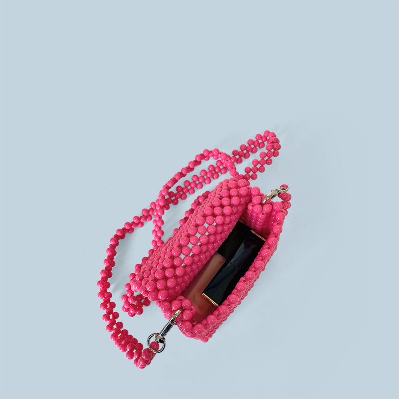 Autumn Winter Cat Ears Small Bag Handmade Beaded Bag Cute Solid Color Small Bag Crossbody Women Bag - Image 4