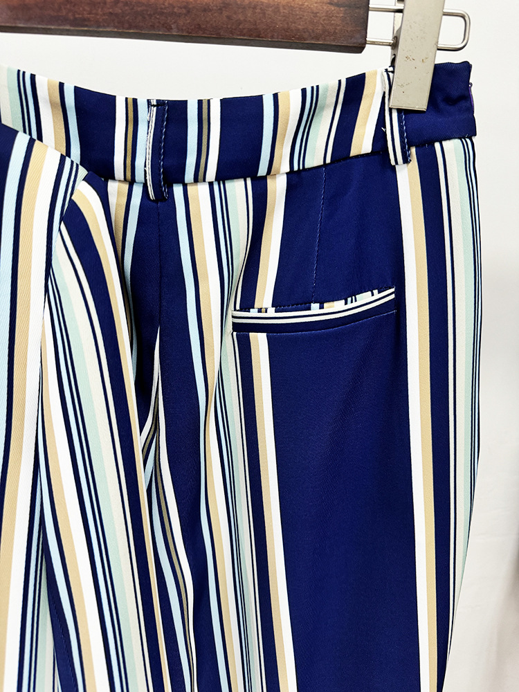 Women Striped Blazer Flared Pants Two Piece Sets - Image 10