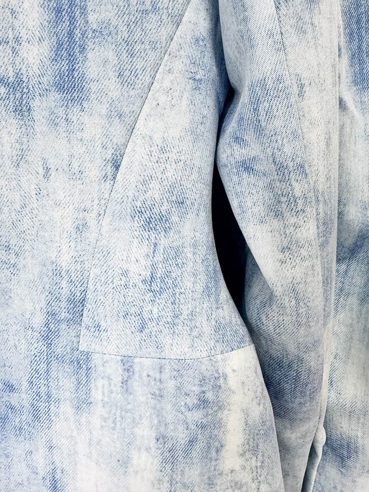 Spring Tie Dyed Printed Slim Fit Mid Length Blazer Trousers Two Piece Set - Image 9