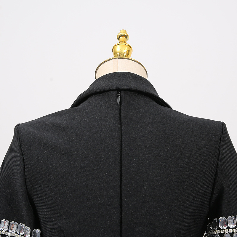 Elegant Fashionable Rhinestone V Neck Slim Fit Sheath Dress - Image 4