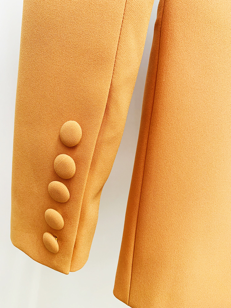 One Button Color Blocking Bell Bottom Pants Two Piece Set - Image 8