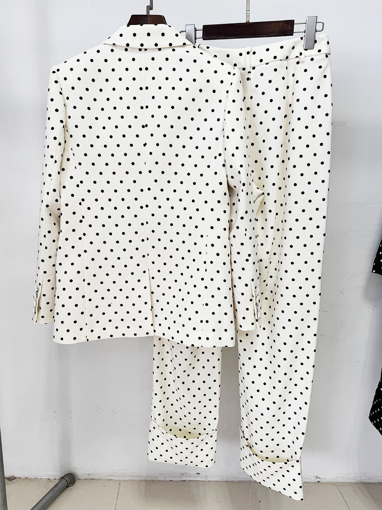 Star Bow Decoration Polka Dot Dots Blazer Trousers Blazers Two Piece Sets - Image 10
