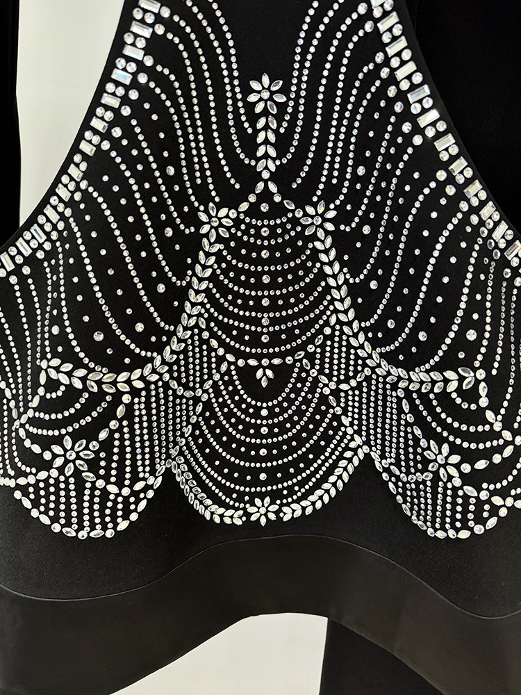 Hollow Out Cutout out Rhinestone Blazer Trousers Two Piece Sets - Image 6