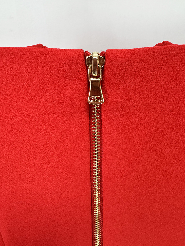 Zipper Personality Sexy Solid off Shoulder Blazer - Image 8