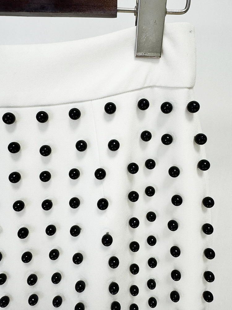 Heavy Industry Pearl Beaded Short Top Skirt Set Two Piece Set - Image 8