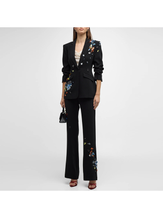 Star Color Sequ One Button Work Pant Suit Two Pieces Set