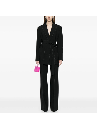 Star Beading Decorative Series Belt Work Pant Suit Two Pieces Set