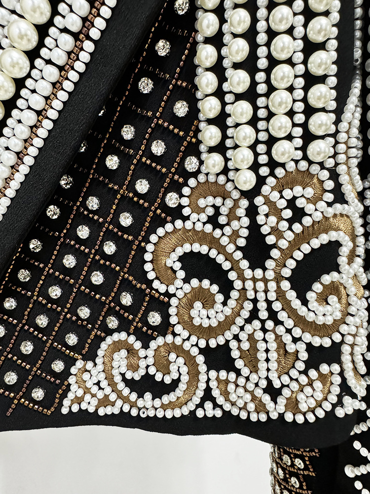 Early Spring Star Luxury Machine Embroidery Beads Rhinestones Short Coat Jacket - Image 5