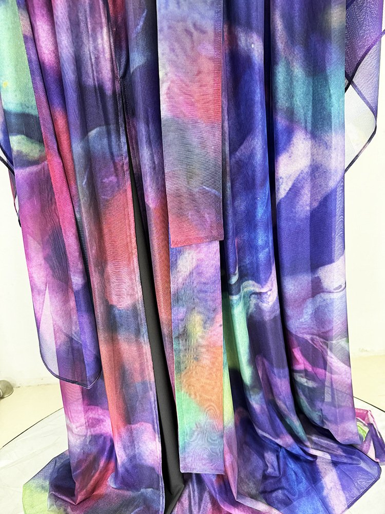 Spring Summer Star Bay Sleeve Colorful Printed Maxi Dress - Image 6
