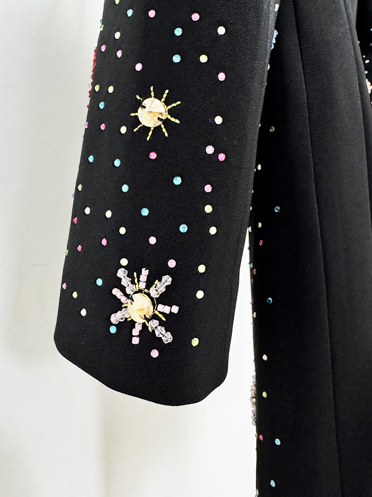 Exquisite Rhinestone Embroidered Beads Rhinestone Slim Fit Long Sleeved Dress - Image 8