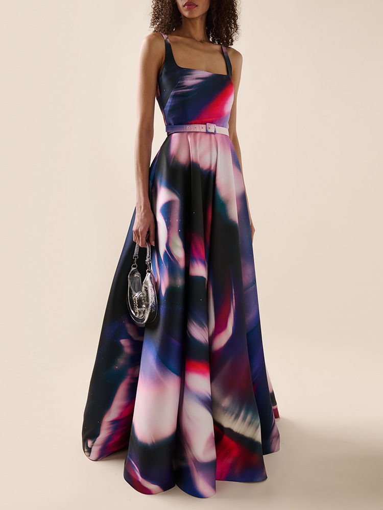 Sleeveless Vest Colorful Printed Maxi Dress - Image 2