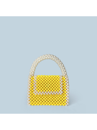 Advanced Texture Box Yellow Small Square Bag All Match Hand Made Retro Handbag