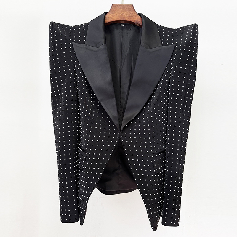 Early Spring Personalized Shrug Point Slim Blazer Heavy Industry Pearl Beaded Skirt Sets - Image 2