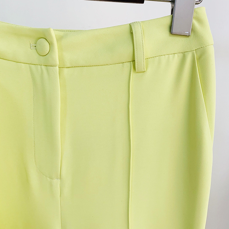 Business Wear One Button Cloth Cover Mid Length Bell Bottom Pants Two Piece Set - Image 6