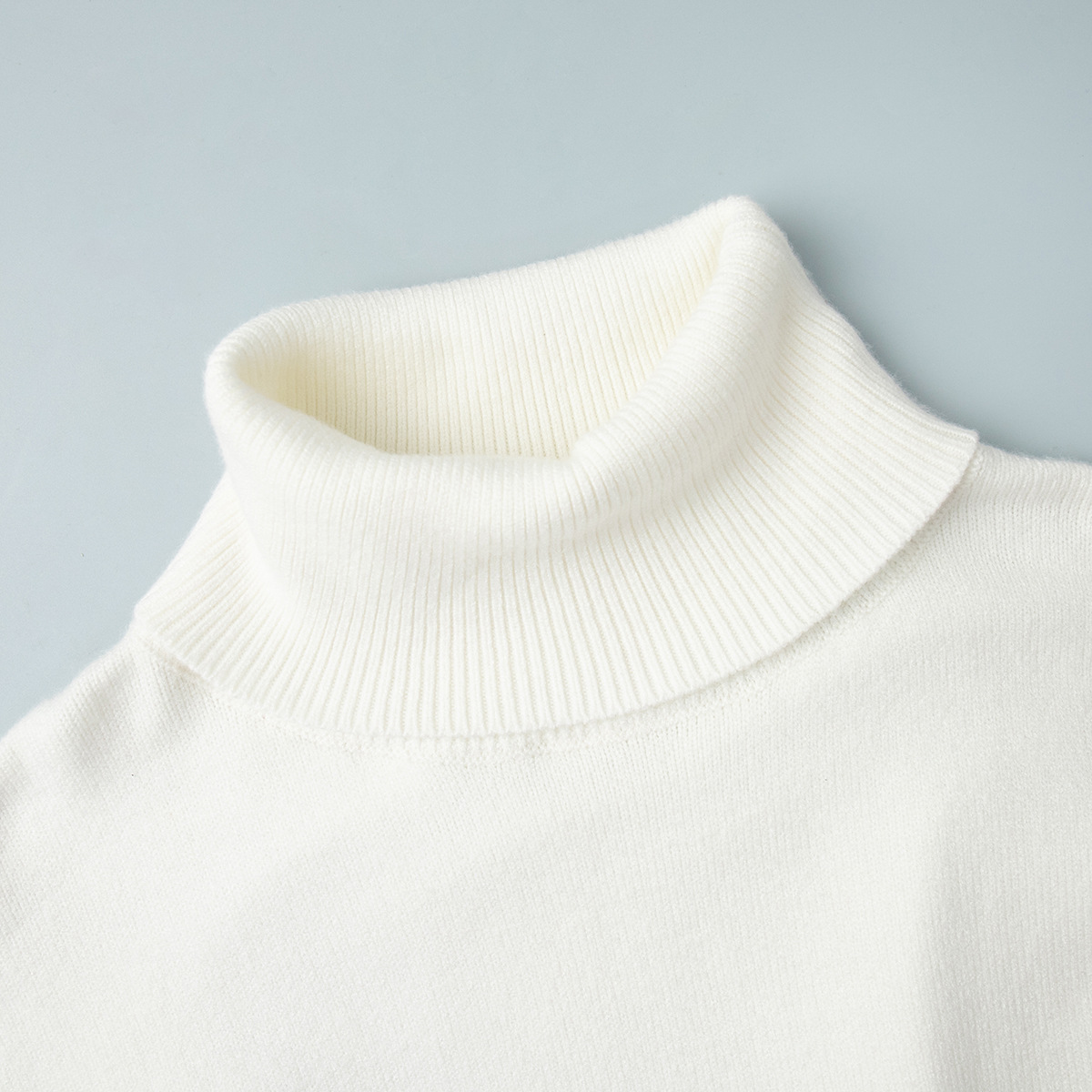 Turtleneck Sweater Skirt Set Loose Sweater Split Skirt Set - Image 14