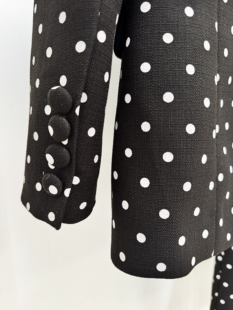 Star Bow Decoration Polka Dot Dots Blazer Trousers Blazers Two Piece Sets - Image 7