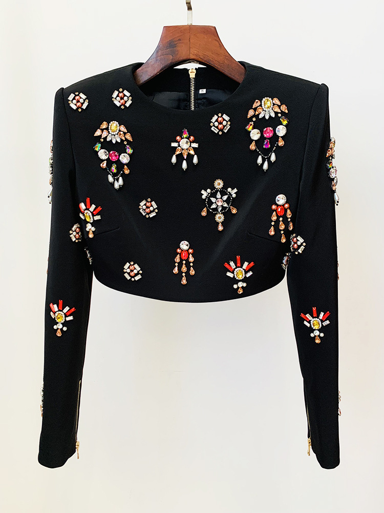 Stars Heavy Industry Beads Diamond Inlaid Short Top Mid Length Skirt Set Two Piece Set - Image 5