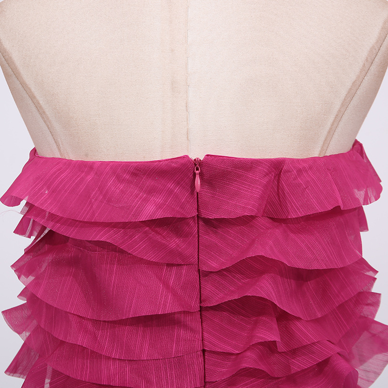 Ruffled Tube Top Formal Solid Color Personalized High Grade Dress - Image 4