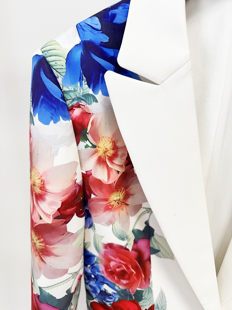 Women Printing Floral Blazer Two Piece Set - Image 8