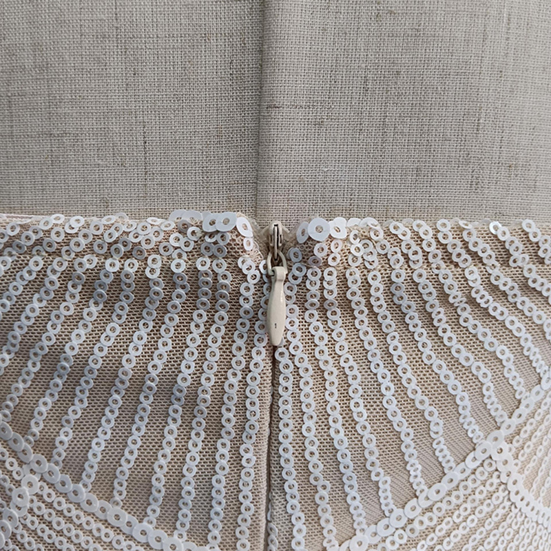 Light Luxury High Grade Beaded Sequ Cropped Outfit Hip Spaghetti Straps Dress - Image 5