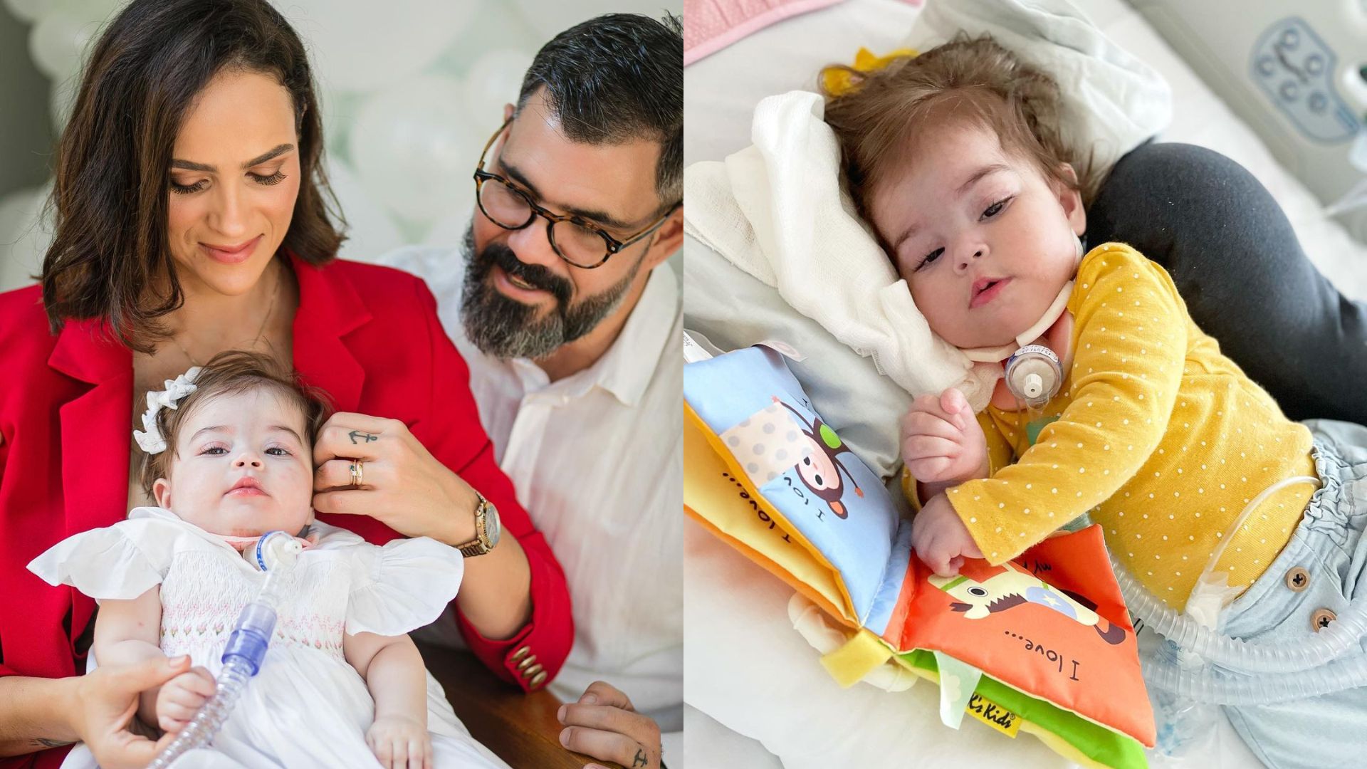 Juliano e Leticia Cazarré com Maria Guilhermina