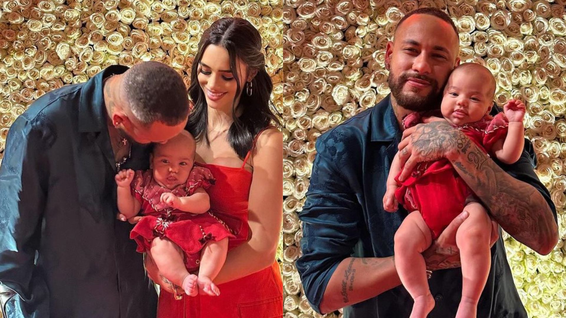 Neymar, Bruna Biancardi e Mavie em 1&ordm; natal da beb&ecirc;