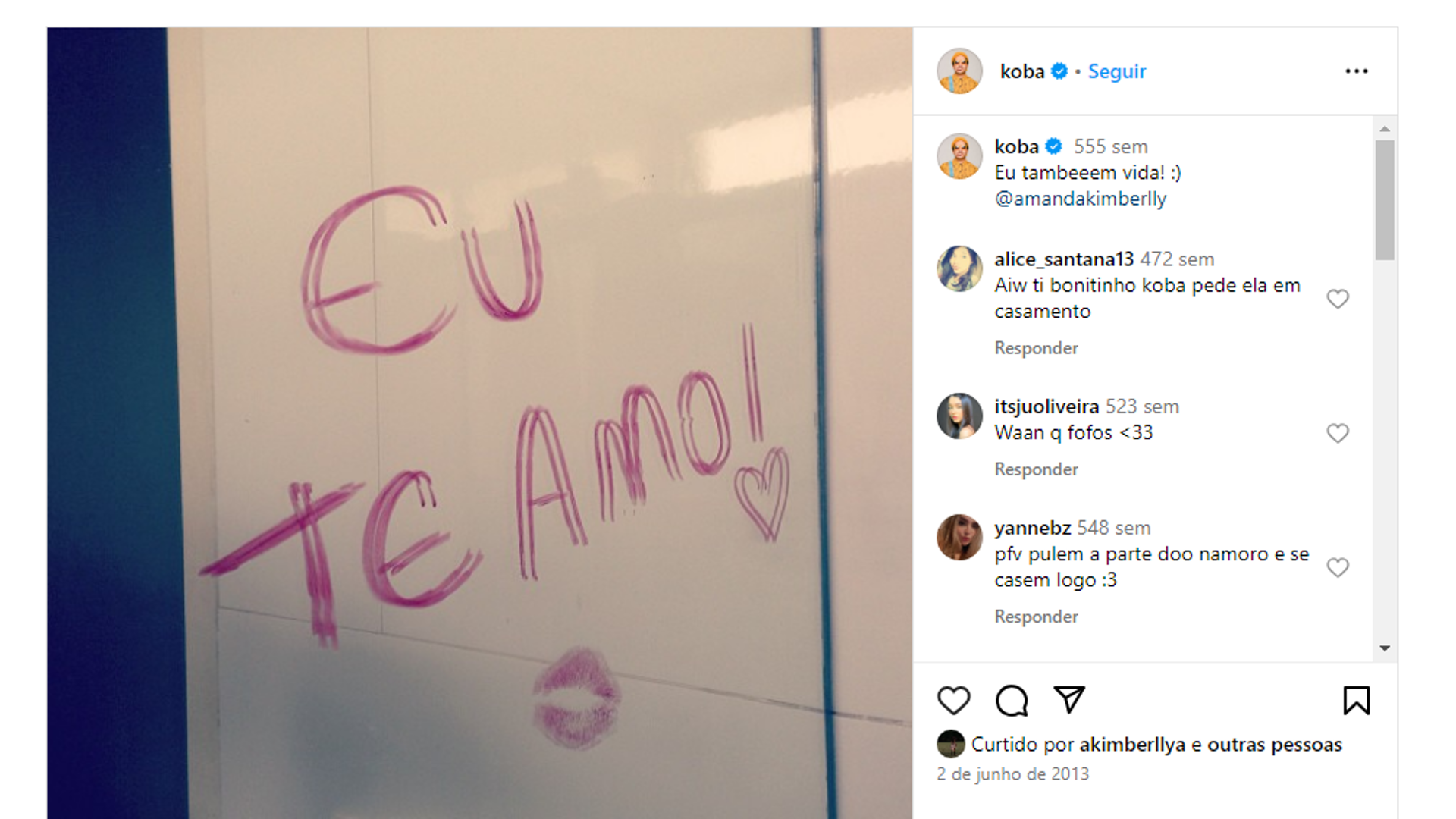 Declaração Koba para Amanda Kimberlly