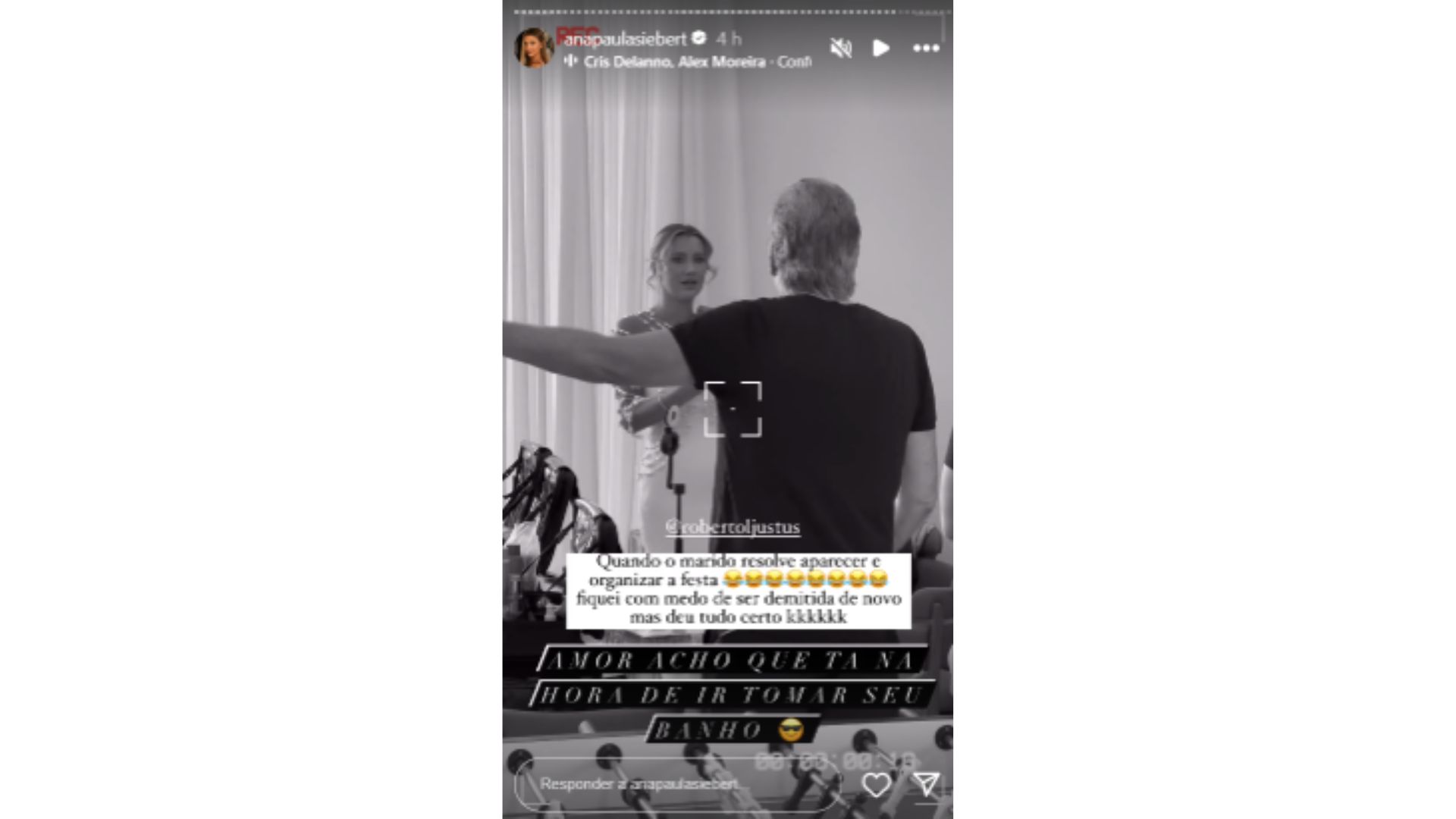 Roberto Justus d&aacute; bronca em Ana Paula Siebert