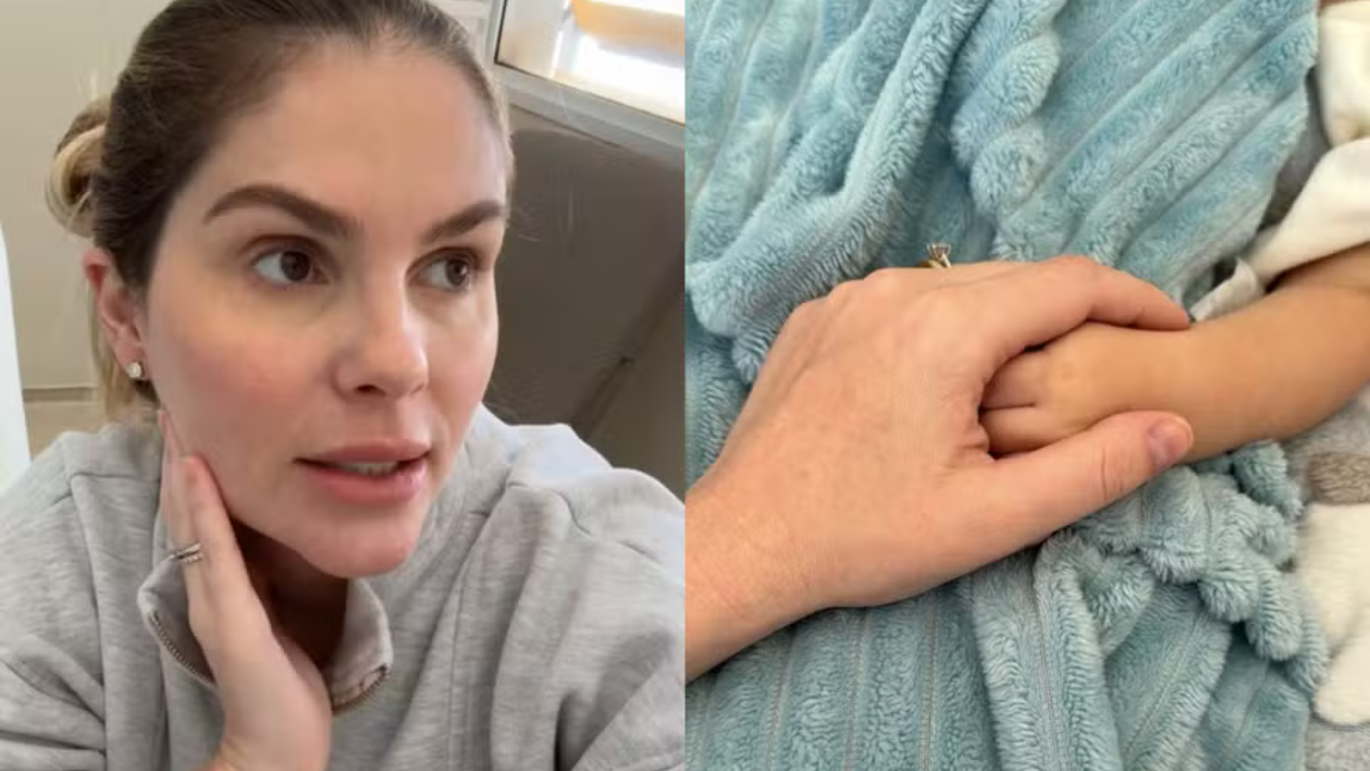 Bárbara Evans e filho internado