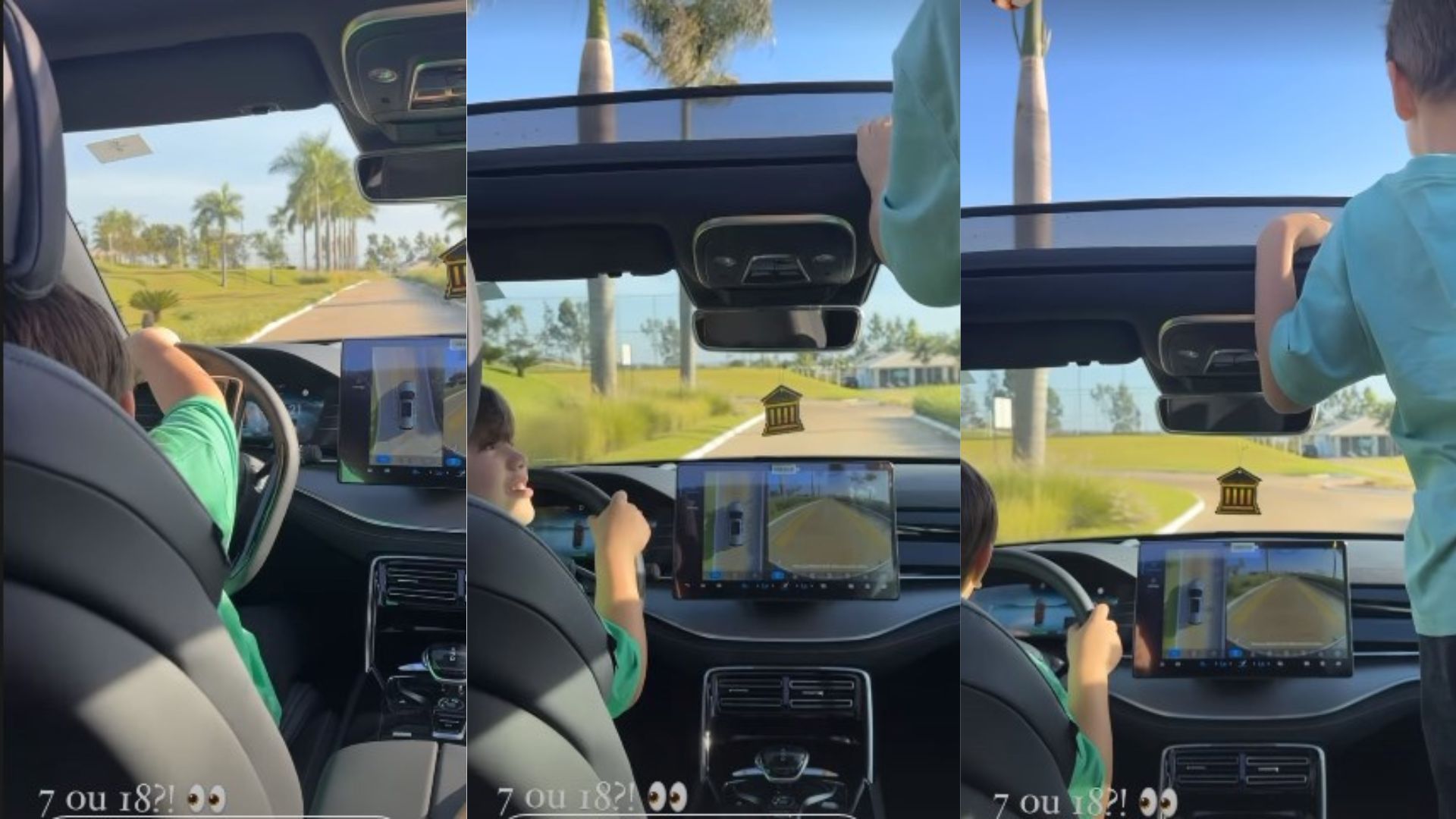 Crianças em um carro