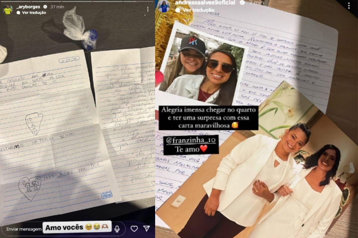 Cartas recebidas pelas jogadoras da Seleção