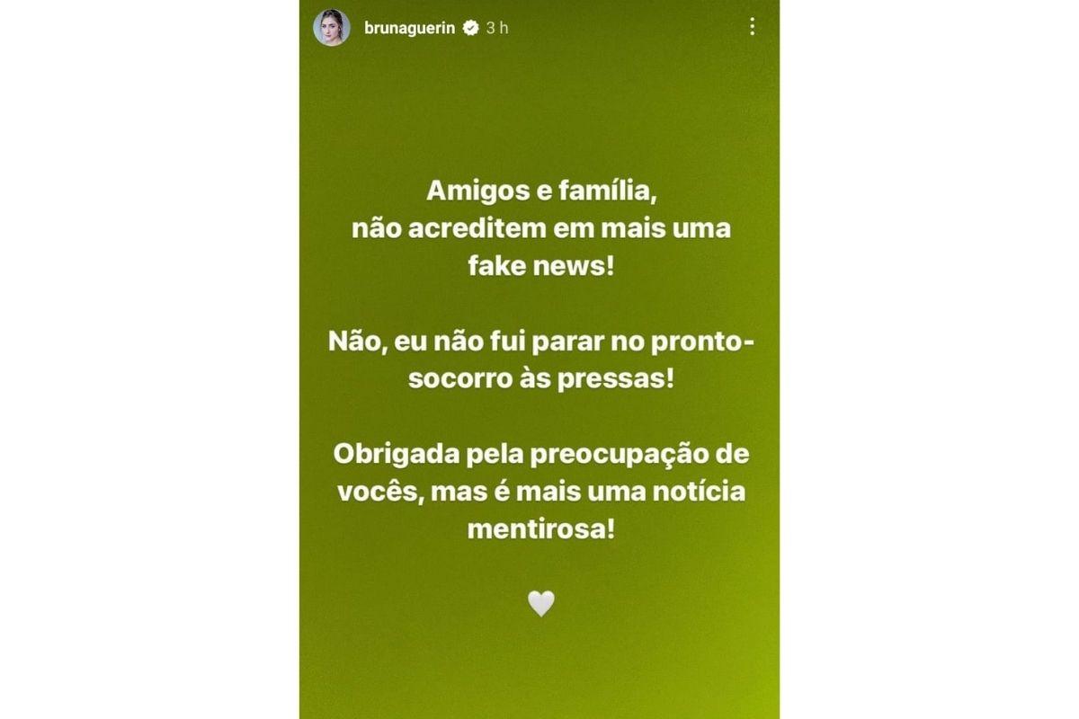 Bruna Guerin fala sobre suposta internação