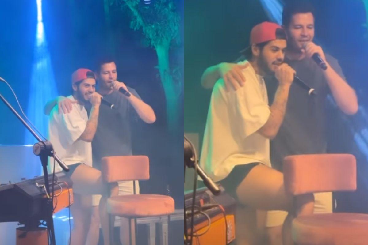 Pedro Leonardo e Zé Felipe cantam juntos 