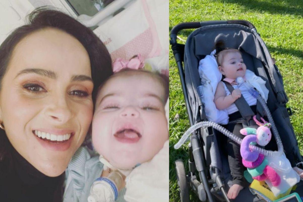 Leticia Cazarré com a filha