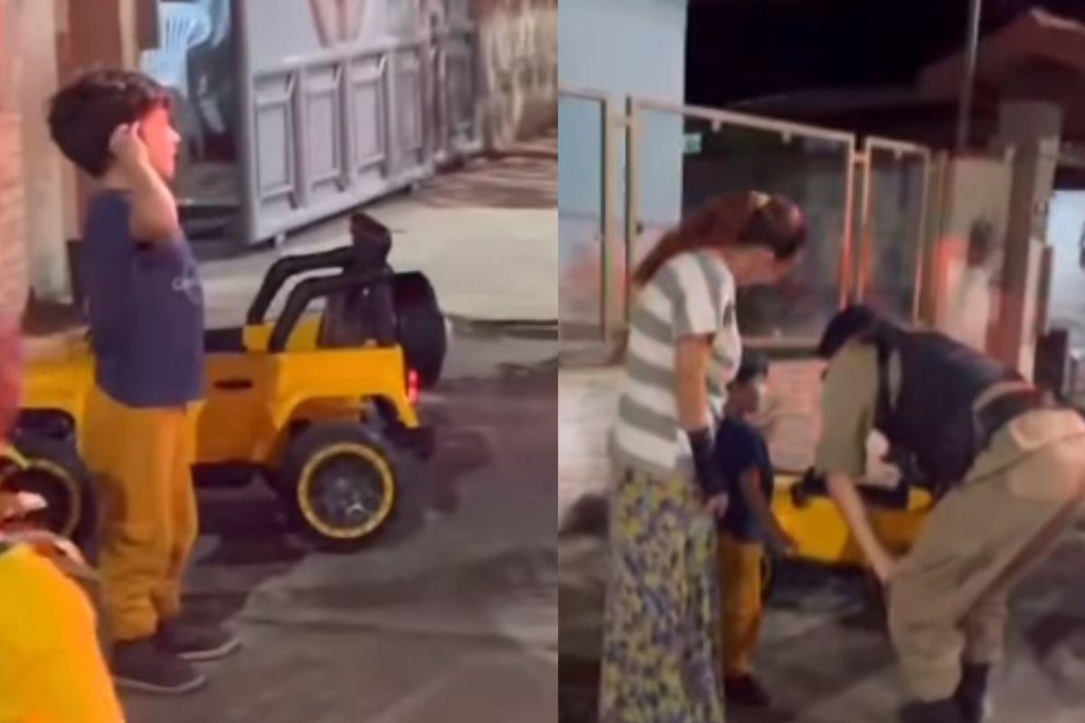 Pedro, de 4 anos, foi parado pela policia 