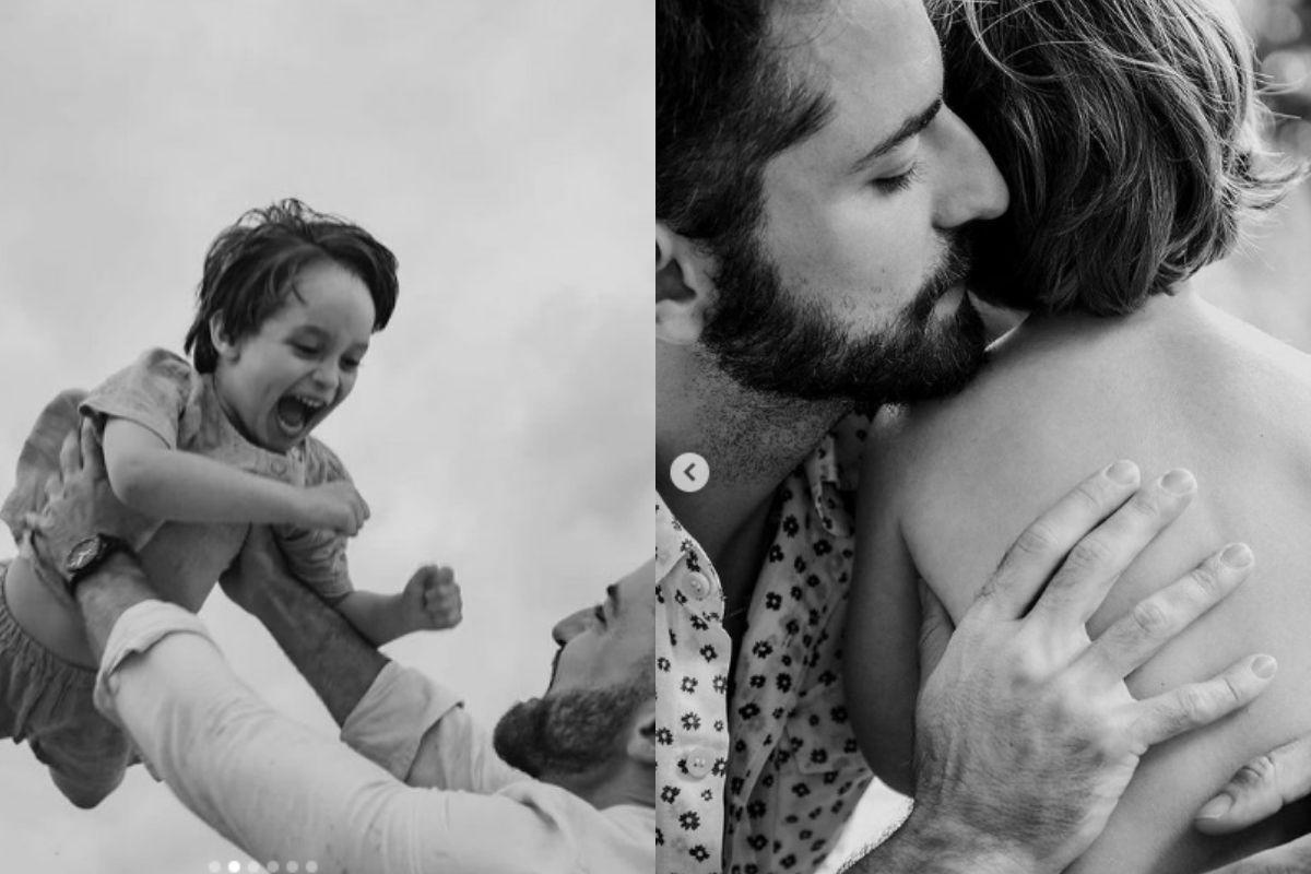 Thales Bretas com o filho Gael