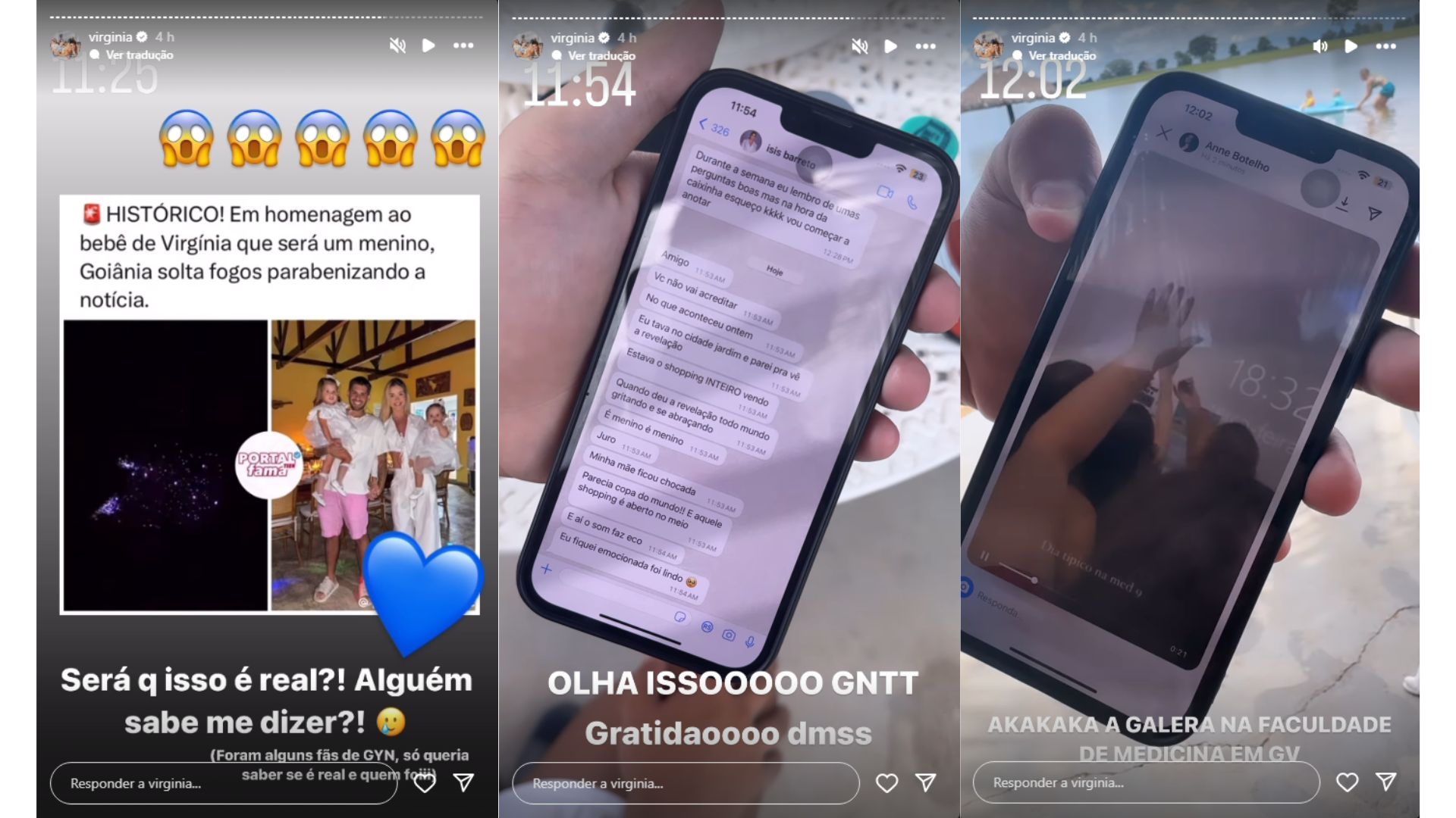Reação chá revelação de Virginia